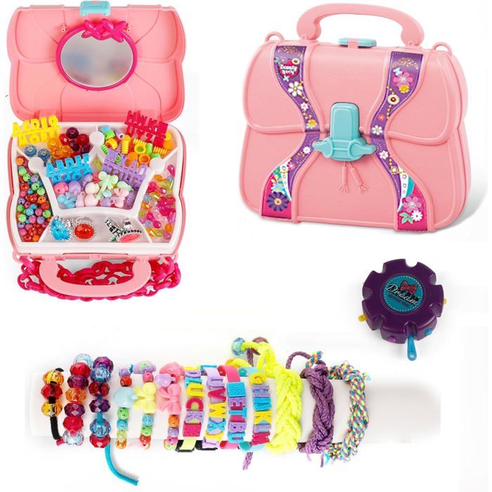 Kit Bracelet Brésilien élastique – Activité Manuelle Pour Filles 5-12 Ans – Avec Sac De Rangement