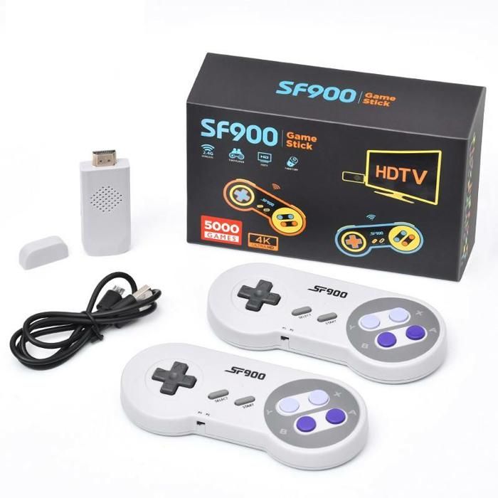 Console de jeu rétro sans fil - RNCYN - SF900 - 5000 jeux - 16 bits - Compatible Nintendo Switch - Gris - Plastique ABS