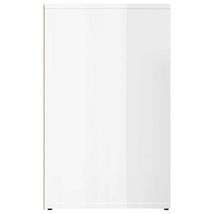 Armoire de dressing blanc brillant - MEUBLECHIC - 80x40x65 cm - Bois dingénierie - Blanc - Compartiments spacieux