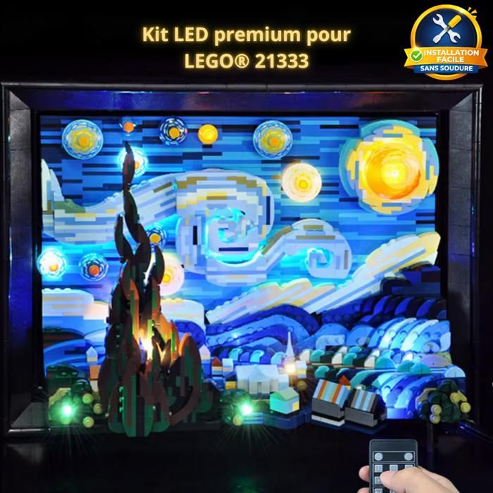 Kit LED – Installation facile pour LEGO Vincent van Gogh - La Nuit étoilée 21333 – Télécommande incluse