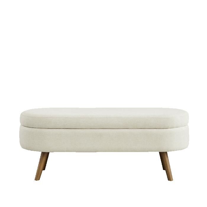 Banc rangement moderne velours chenille beige 110x40x42cm banc entrée chambre salon pratique pour se changer