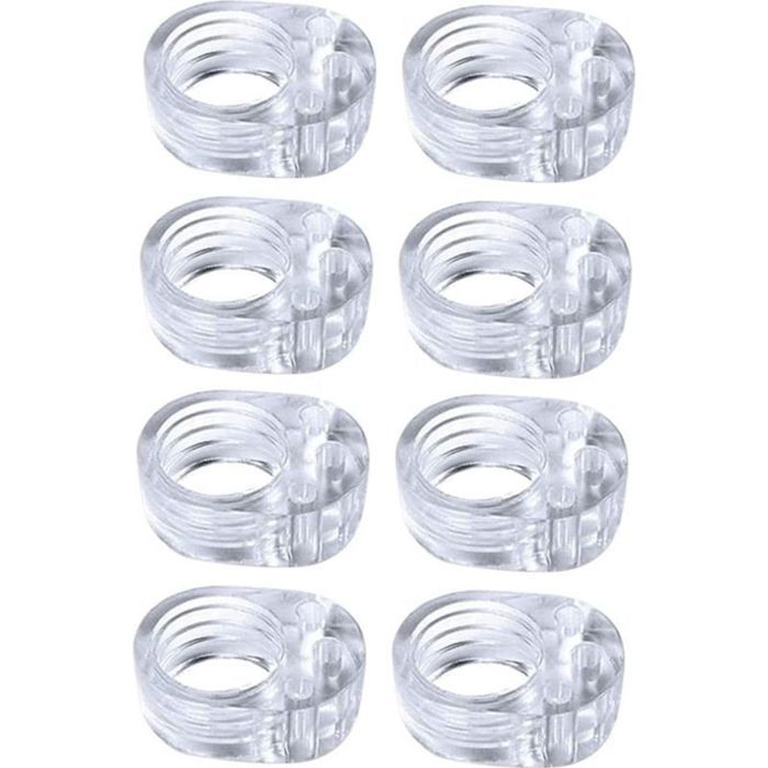 Arrêts de porte - PZCC - Lot de 8 - PVC silicone - Transparent - Silencieux et invisible
