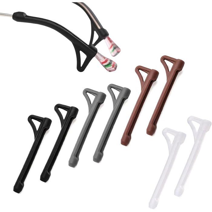 12 Paires Manchon Silicone pour Branche de Lunette Anti Glisse Lunettes avec Coussinets Oreille Protection Branches pour
