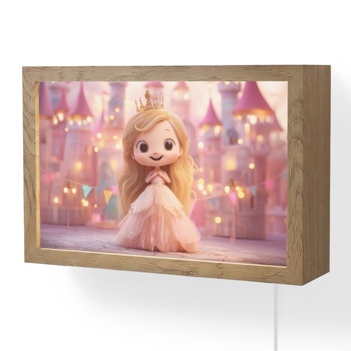 Applique Murale LED - Lampe de Chevet Murale Design - Motif Princesse - Rose - Château 30x20 cm Couleur Rose - OnlyWow