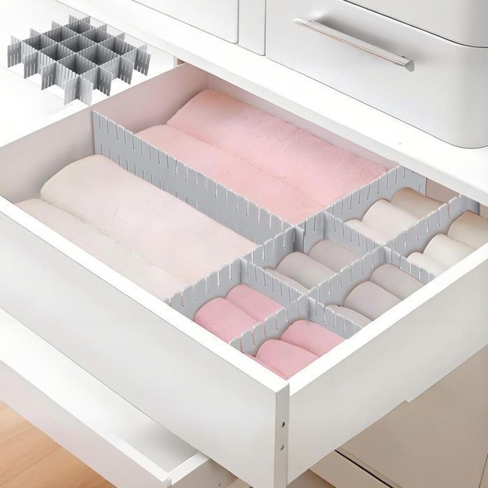 Organisateur Tiroir Separateur Tiroirs 20 PCS Séparateurs de Tiroir Réglables pour sous Vêtements Chaussette ORGANISATEUR DE TIROIR