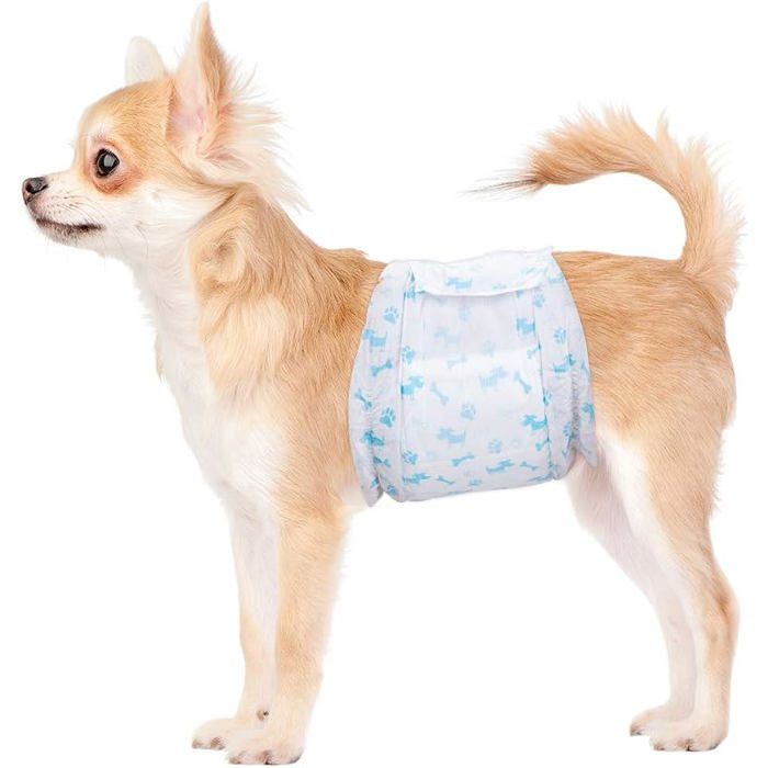 Couches pour Chien Mâle Taille M 22 Bandes Abdominales Ultra Absorbantes Incontinence M 22 Bleu BLEU CULOTTE HYGIENIQUE