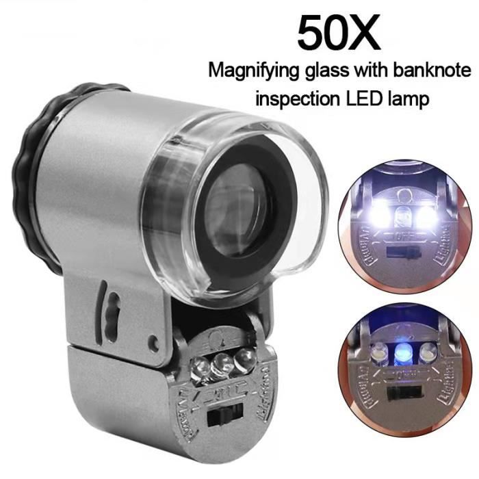 Loupe Bijoutier Telituny 60-100X Avec LED - Portable Pour Observation Insects, Bijoux, Nature