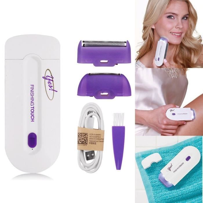 Épilateur électrique Portable 2 En 1 Pour Femmes - Mini Rasoir Visage Et Corps Indolore Avec Lumière LED - Neuf