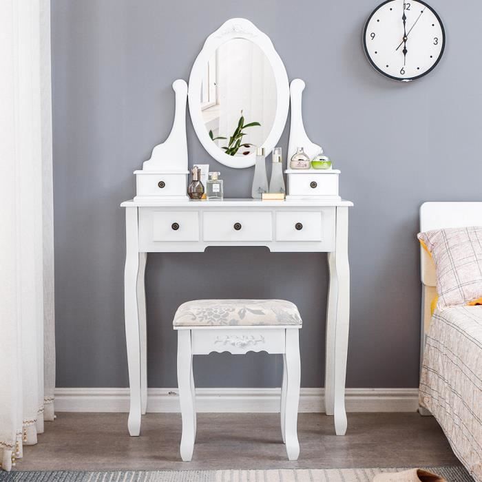 Coiffeuse Moderne Table De Maquillage Avec Tabouret Pour Chambre Dressing Achat Vente Coiffeuse Coiffeuse Moderne Table De Soldes Sur Cdiscount Des Le 20 Janvier Cdiscount
