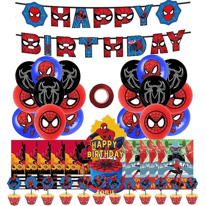 Smileh Decoration Anniversaire Spiderman Ballons Banniere De Joyeux Anniversaire Gateaux Toppers Carte D Invitation Pour Enfa 930 Cdiscount Maison