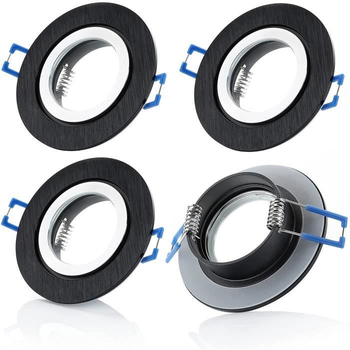 Sweet led/® Lot de 2 spots encastrables avec douille GU10 orientables Cadre encastrable encastrable encastrable encastrable Cadre downlight 230 V Anthracite brillant.