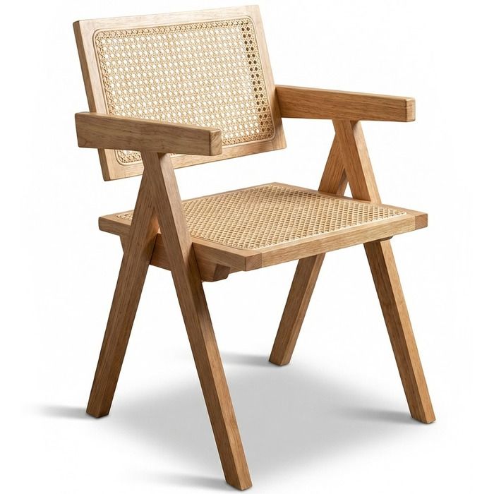 Fauteuil Transat Rotin Thaï Avec Repose-pieds – Artisanat Canné Vernis – Occasion