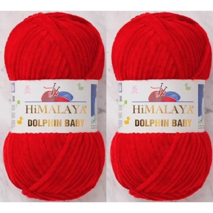 Laine Dauphin Himalaya - Lot 5 Pelotes 100g (500g) - Polyester Doux - Bébé, Tricot, Crochet - Marron
