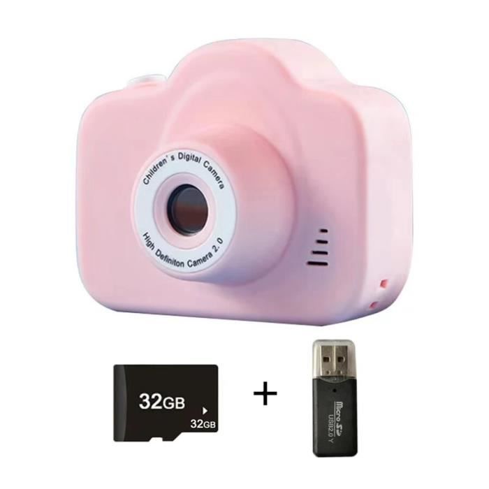 Rose 32G - Appareil photo numérique pour enfants, Caméra vidéo HD 1080P,  Jouets pour enfants, Mini caméra, Af