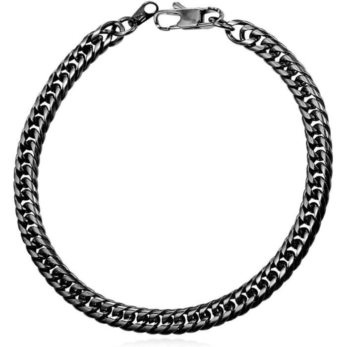 PROSTEEL Chaîne Collier Gourmette Homme 4.8mm Acier Inoxydable Plaqué Or Ou Noir - Style Urbain & Robuste