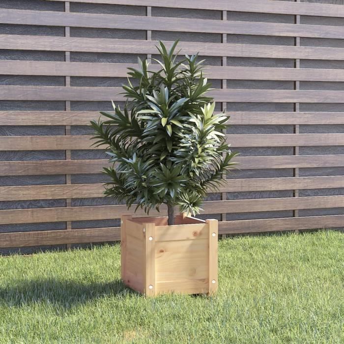 Carré Potager Bois Imprégné 120x80x27 Cm - Jardinière Extérieure Sur Pied Avec Feutre Géotextile