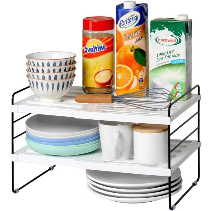 FGXY 2pcs Étagères De Rangement Extensibles - Aménagement Placard Cuisine, Salle De Bain, Buanderie