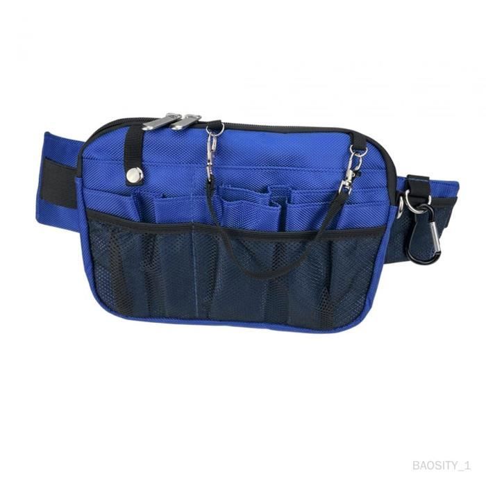 Pochette Infirmière Cuir épais Bleu – Organisateur De Poche Pour Stylos, Protège Blouse Médicale - 5