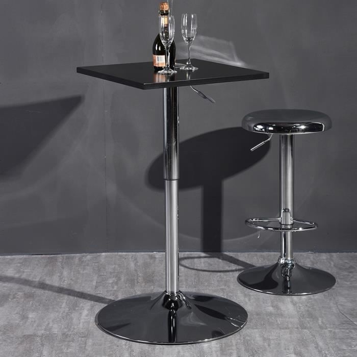 Table De Bar Hauteur Reglable Pied De Table Haute En Mdf Carree