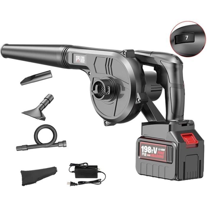 Souffleur à Feuilles Sans Fil - 2 Batteries 21V - 52 M/s - Portable Et Puissant - Pour Jardin, Terrasse, Voiture
