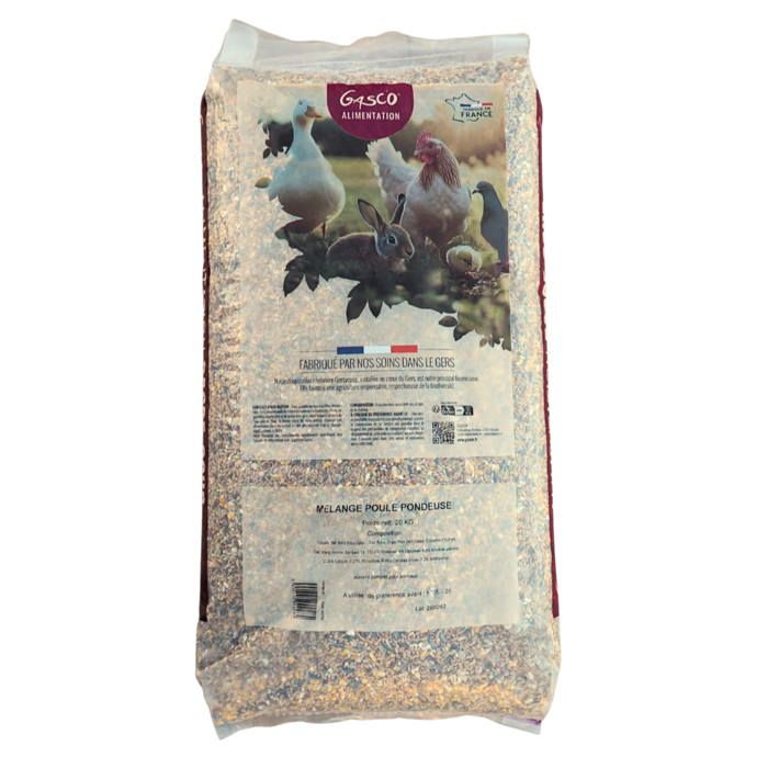 Aliment Pondeuse - GASCO - 20kg - Mélange complet - Alimentation adaptée - Pour poules et oiseaux