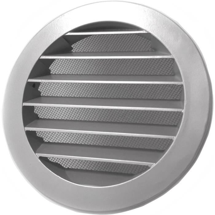 Grille ventilation ronde 150 mm - En Fonte d'Aluminium - Résistante aux Intempéries - Moustiquaire Anti insectes