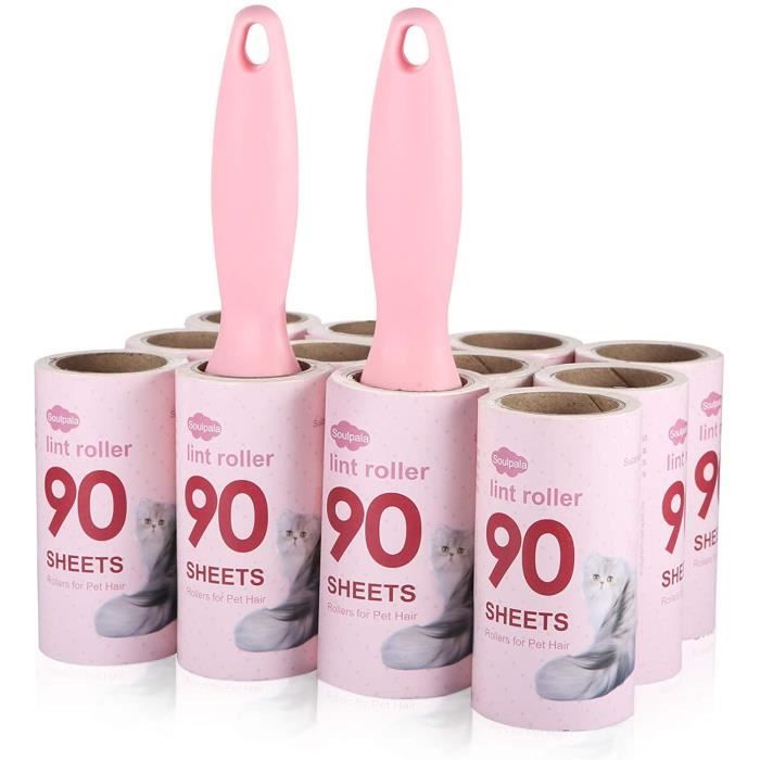 Vibbang 2 Pièces Stick It Roller, Rouleau Poils Animaux, Rouleau Anti-Peluches Réutilisable Et