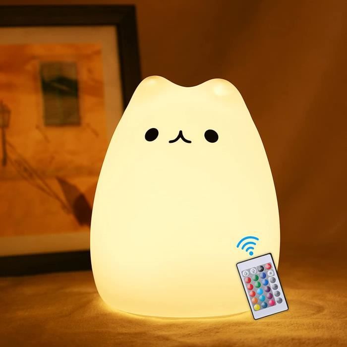 Veilleuse éléphant Orange - Lampe Tactile Rechargeable Pour Enfants | Minuteur 30 Min | Design Porte-bonheur