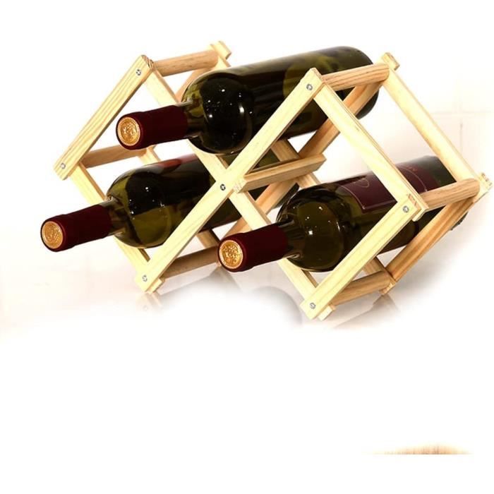Cave à Vin Cranville 30 Bouteilles Double Profondeur Bois Foncé Et Métal – Rack à Vins