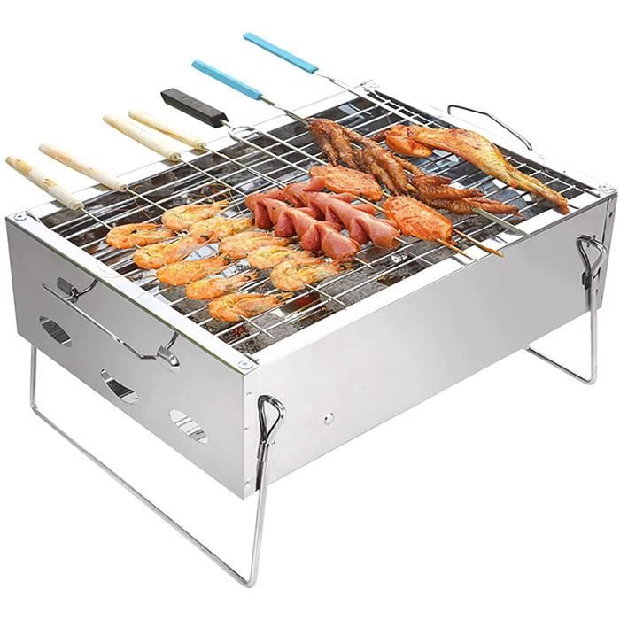 ZJHGQ 1 ensemble de barbecue à charbon de bois pliable portable bureau