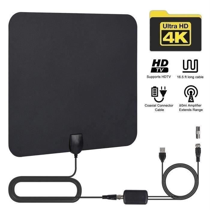 Antenne TV Intérieur Puissante,Chaînes Gratuites TNT Numérique Full HD  Câble de Haute Performance, Antenne Réception Signal Bo68859 - antenne  rateau, avis et prix pas cher - Cdiscount