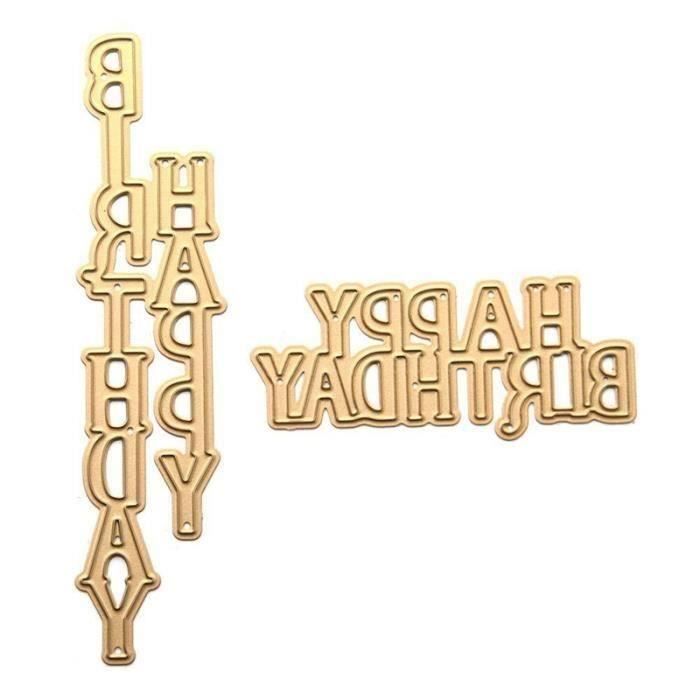 Pochoir De Matrices De Coupe De Lettres De Joyeux Anniversaire En Acier Au Carbone Or Decor De Modele De Scrapbooking Diy Bri Xu9477 Cdiscount Beaux Arts Et Loisirs Creatifs