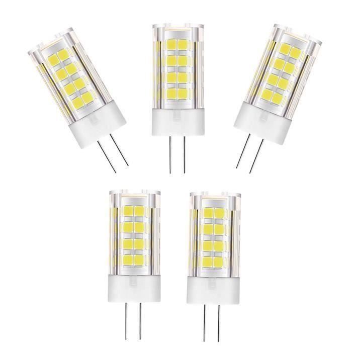 5pcs LED ampoule G4 montage 5W lampe halogène blanc froid 6000K DC AC