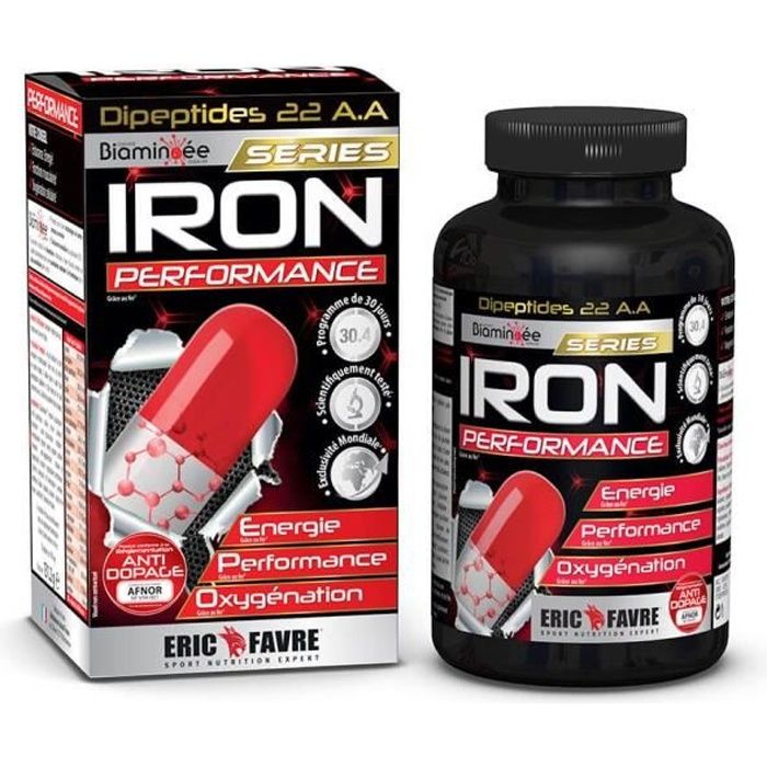 IRON PERFORMANCE Complexe Bioaminoée® Musculation - Dipeptides 22 Acides Aminés + Fer Héminique - Laboratoire Français Eric Favre