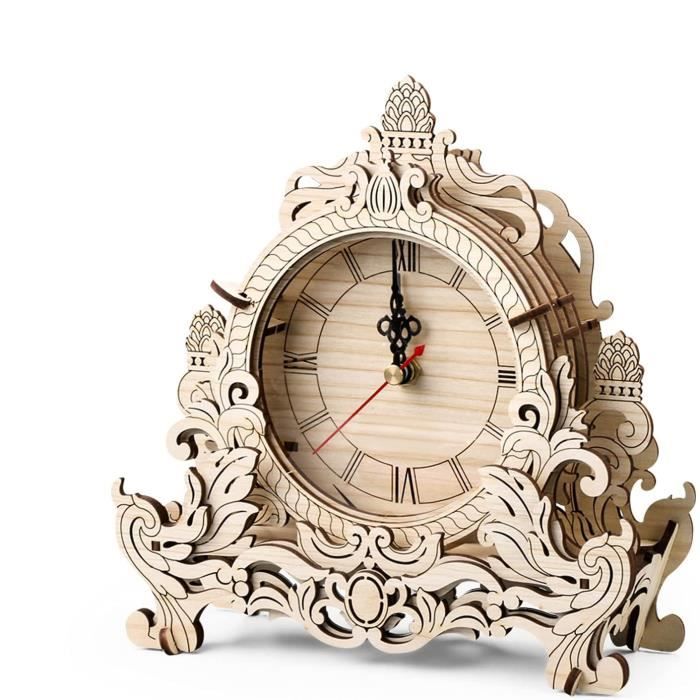 Puzzle 3D Maquette en Bois Horloge de Table (Tête de Cerf) 138 pièces