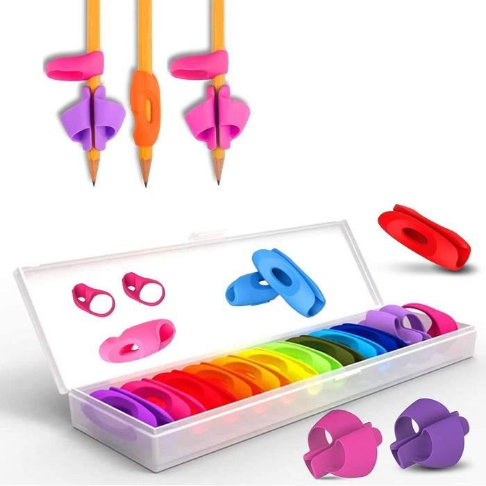 Guide Doigt Enfant - Crayon Grips - Adaptateur Crayon Ergonomique - Aide Ecriture Convient Aux Mains Gauche et Droite Pour Enfants