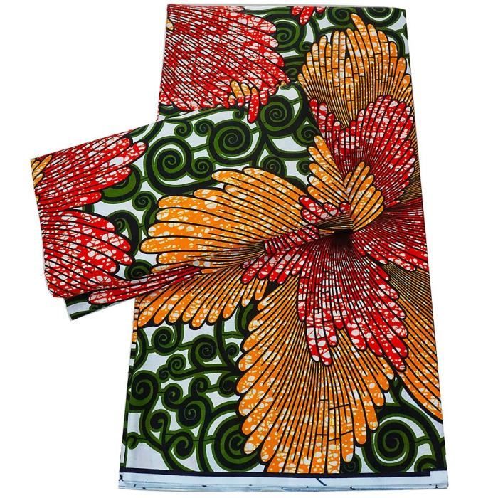 Tissu Wax Africain (Ankara) - Coton 100% - Motifs Colorés Vifs - Largeur 45" (114 Cm)