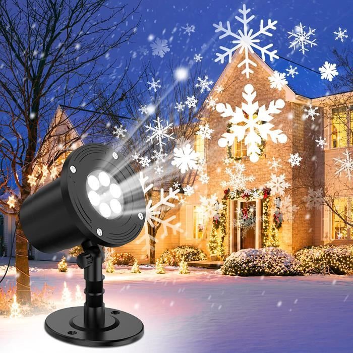 Projecteur LED de neige imperméable, lampe de pelouse, flocon de neige, pour  l'extérieur, fête de noël, lampe de paysage romantique - AliExpress