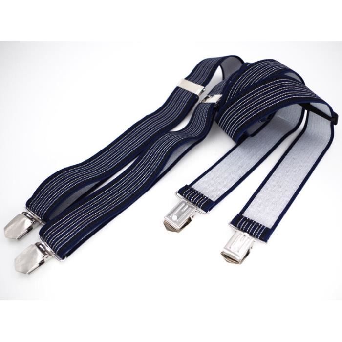 Bretelles Homme Vintage Larges 4cm - Réglables, Design En X, Clips Métal Robuste - Élégance Rétro Et Confort Au Quotidien - 4