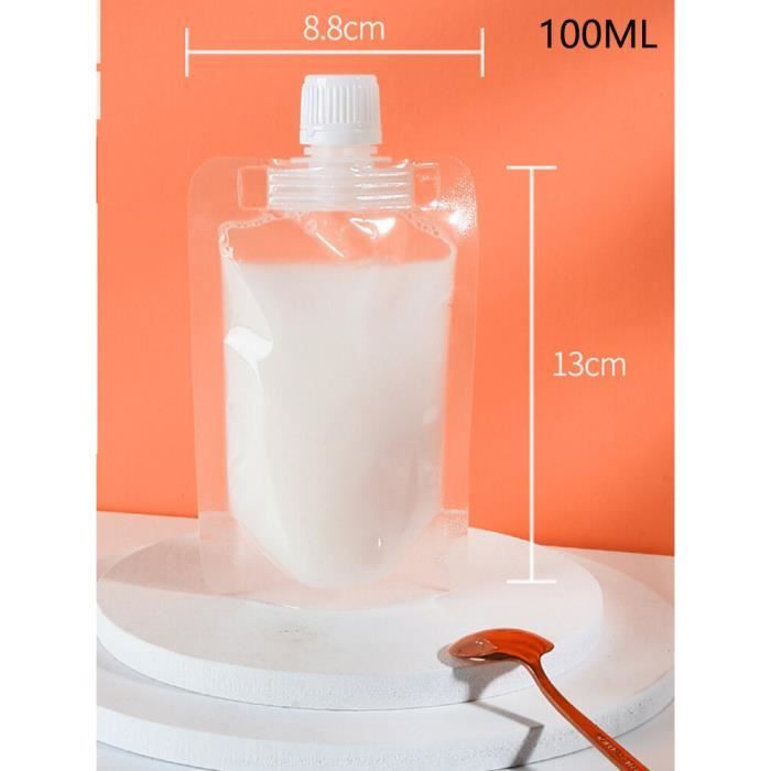 Emballage alimentaire,Pochette plastique transparente à bec verseur,sac  conique en plastique pour aliments- 100ml big caliber - Cdiscount Au  quotidien