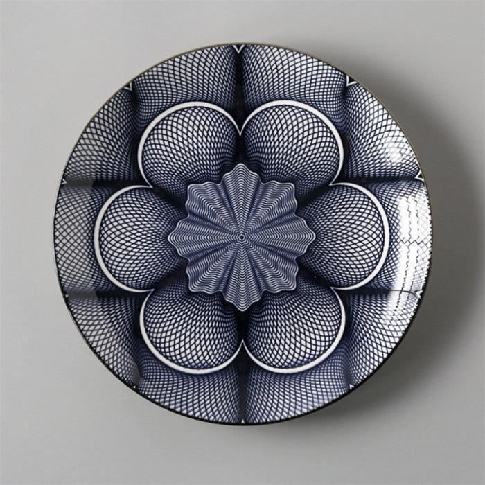 Assiettes à dessert octogonales japonaises en porcelaine (8+1 offerte)