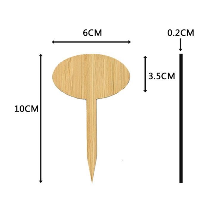 Étiquettes Plantes Jardin En Bambou - 40 Pièces 6x10 Cm, Pointe Pour Enfoncer - Marqueurs Pour Légumes, Herbes