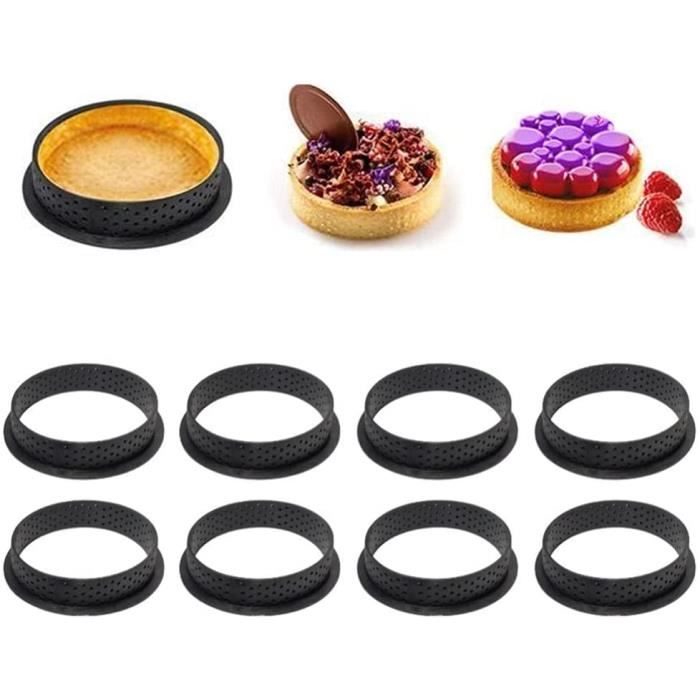 8 Pcs Moule A Gateau Perfore Cutter Forme Ronde Mousse Cercle Anneau Ercle Tartelette Moule Perfore La Decoration De Gateau Cdiscount Maison