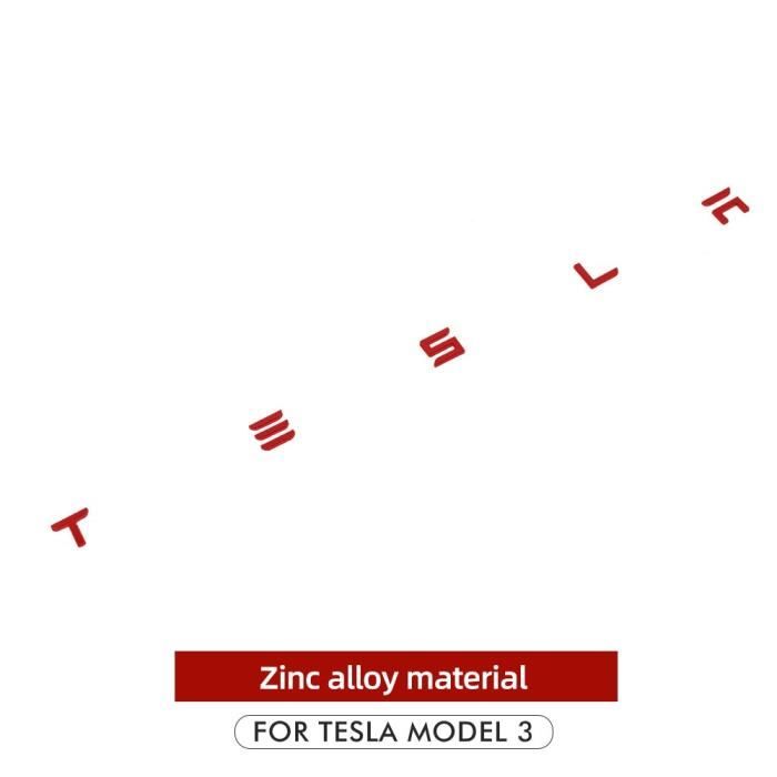 decoration vehicule heenvn coffre lettre autocollant pour tesla logo lettres queue lettre etiquette voiture accessoires type red cdiscount auto