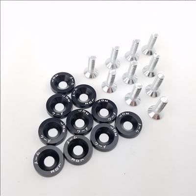 Kit Rondelles Et Boulons Tête Cup VMS Racing Noir 8mm - Pour Honda/Acura JDM