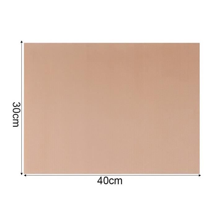 Lot De 5 Feuilles De Cuisson Réutilisables En Téflon - 30 X 40 Cm, Marron Clair - Pour Four, Plancha, Sans Gras - 5