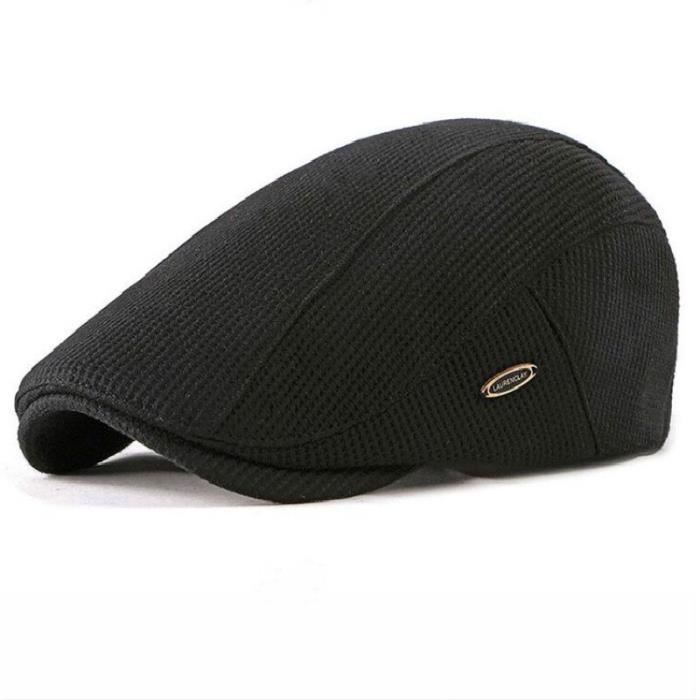 Casquette Casquette plate tricot e paisse et chaude pour hommes