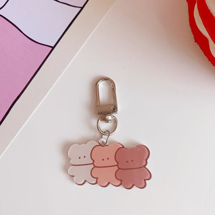Pendentif Ourson Articulé Multicolore Avec Chaîne Dorée - Neuf Sans Emballage - Pierre Dominante Chocolat
