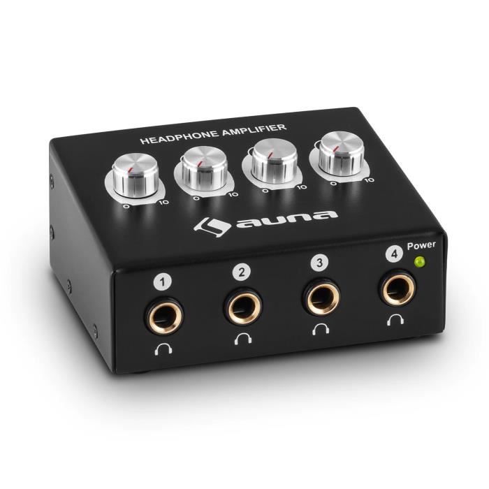Auna HA4CH Amplificateur actif pour casque 4 canaux jack 6,3mm