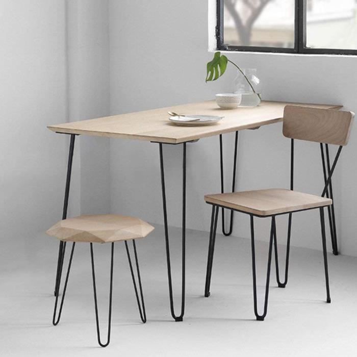 Pieds de Table Hairpin Legs en Acier Noir 50 cm B.LIVEM Lot de 4